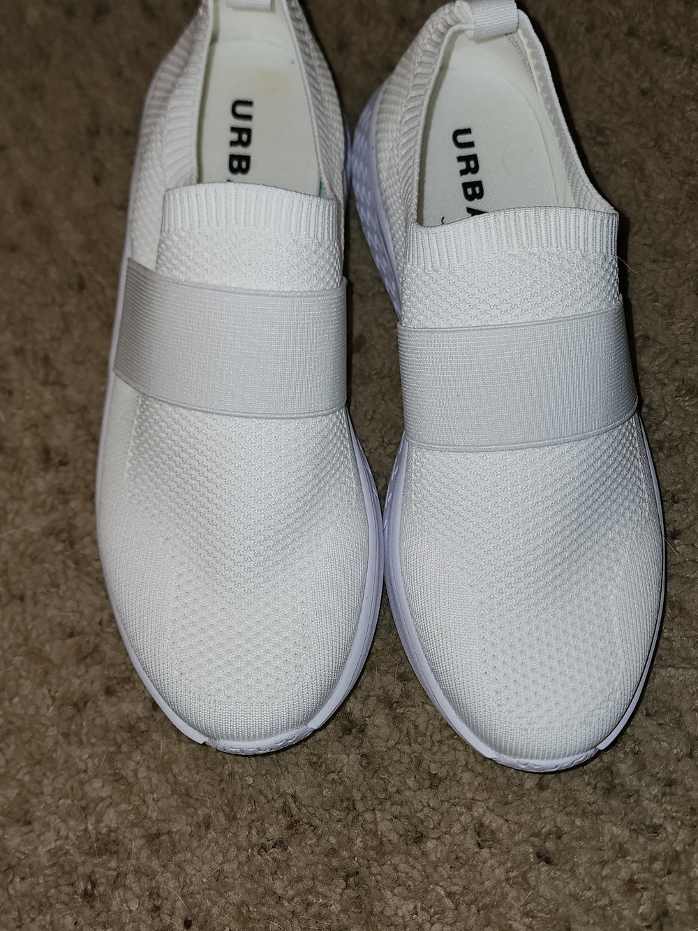 Urban Sport By Jslides White Slip-On Knit Sneakers, New Size 9 Women's